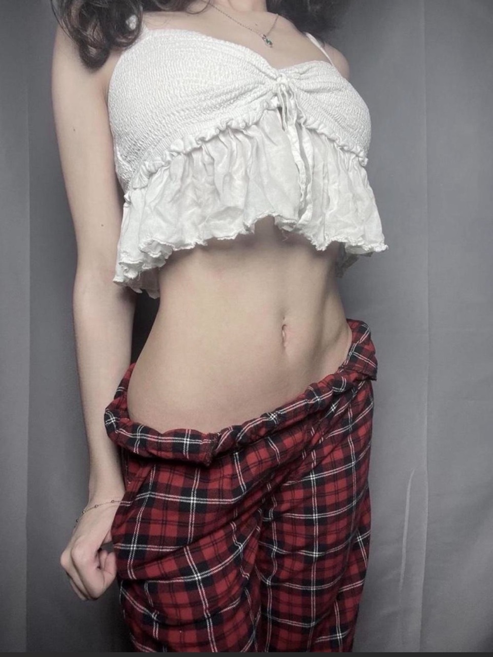 White Smocked Ruffle Bandeau Crop Top - Women